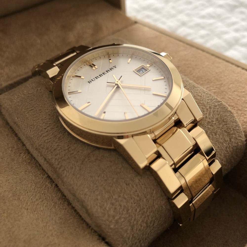 Burberry Women’s Gold Check Metal Watch BU9103